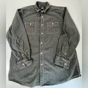 Covington long sleeve button down sz large (42-44) olive green 2 front pockets